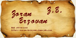 Zoran Brzovan vizit kartica